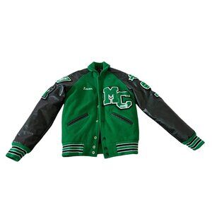 Dilly‎ Letter Jacket Women's Varsity Jacket Green Size XS Quilted Pharr Stahhp